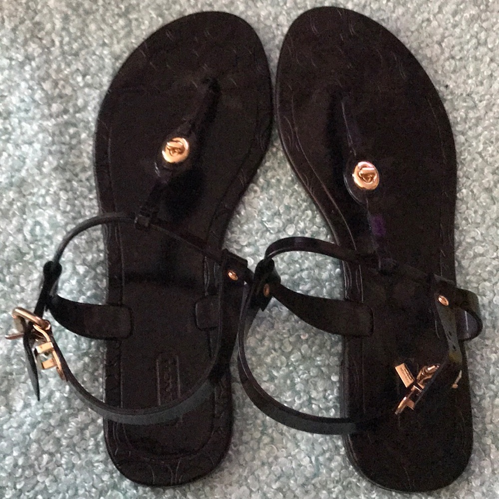 NWOT Black Coach Sandals